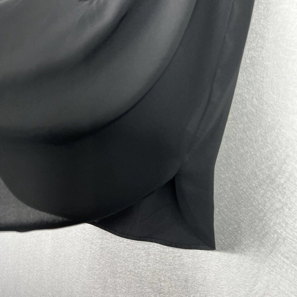 J. Crew Blouse Top Size 00 Black Sleeveless Drapey Keyhole Front Chiffon - Picture 7 of 11